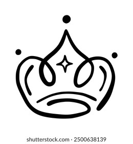 Crown icon vector. A thin line sign. Outline Crown Sign. Isolated Contour Symbol Illustration. Crown icon vector isolated on white background for your web and mobile app design, Crown logo concept