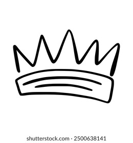 Crown icon vector. A thin line sign. Outline Crown Sign. Isolated Contour Symbol Illustration. Crown icon vector isolated on white background for your web and mobile app design, Crown logo concept