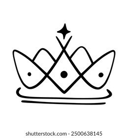 Crown icon vector. A thin line sign. Outline Crown Sign. Isolated Contour Symbol Illustration. Crown icon vector isolated on white background for your web and mobile app design, Crown logo concept