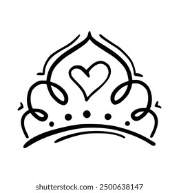 Crown icon vector. A thin line sign. Outline Crown Sign. Isolated Contour Symbol Illustration. Crown icon vector isolated on white background for your web and mobile app design, Crown logo concept