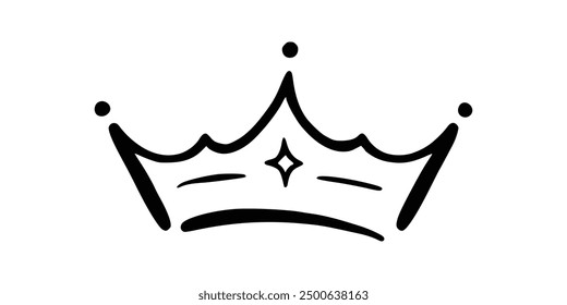 Crown icon vector. A thin line sign. Outline Crown Sign. Isolated Contour Symbol Illustration. Crown icon vector isolated on white background for your web and mobile app design, Crown logo concept