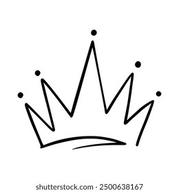 Crown icon vector. A thin line sign. Outline Crown Sign. Isolated Contour Symbol Illustration. Crown icon vector isolated on white background for your web and mobile app design, Crown logo concept