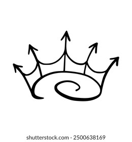 Crown icon vector. A thin line sign. Outline Crown Sign. Isolated Contour Symbol Illustration. Crown icon vector isolated on white background for your web and mobile app design, Crown logo concept