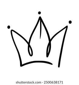 Crown icon vector. A thin line sign. Outline Crown Sign. Isolated Contour Symbol Illustration. Crown icon vector isolated on white background for your web and mobile app design, Crown logo concept