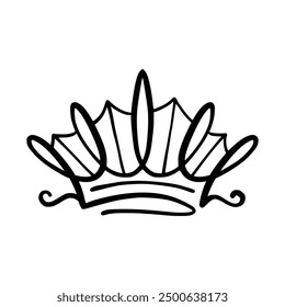 Crown icon vector. A thin line sign. Outline Crown Sign. Isolated Contour Symbol Illustration. Crown icon vector isolated on white background for your web and mobile app design, Crown logo concept