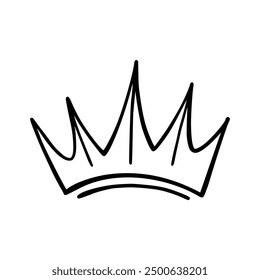 Crown icon vector. A thin line sign. Outline Crown Sign. Isolated Contour Symbol Illustration. Crown icon vector isolated on white background for your web and mobile app design, Crown logo concept