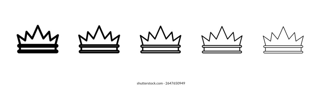 crown icon vector thin outline style sign