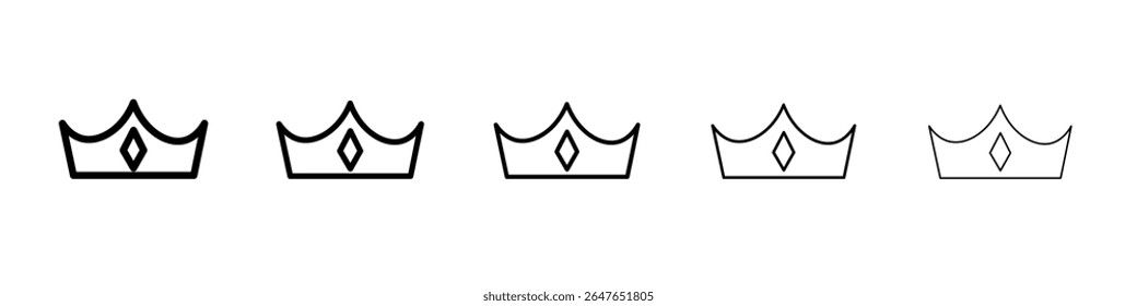 crown icon vector thin outline style sign