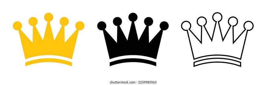 Crown icon for web design. Simple crown icon. Vector illustration