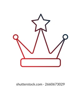Icono de la corona con el fondo blanco Vector Ilustración de stock