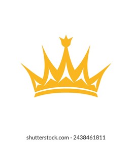 Icono de la corona.Diseño de color plano.Ilustración vectorial aislado sobre fondo blanco.