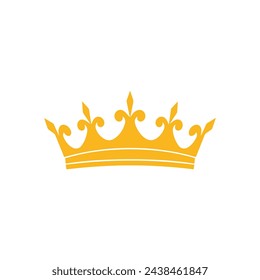 Icono de la corona.Diseño de color plano.Ilustración vectorial aislado sobre fondo blanco.