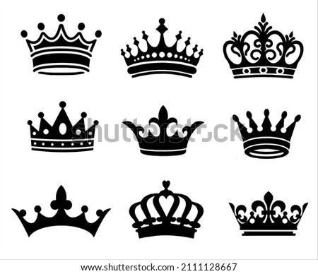crown icons collection set. Big collection crowns. Vintage vector crown. can used for logo, brands, mascots