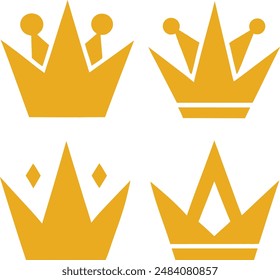 Crown icons collection vector, royal crown icon set design.