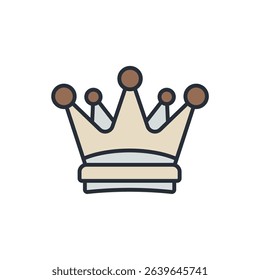 crown icons isolated on White Background. Flat style design

