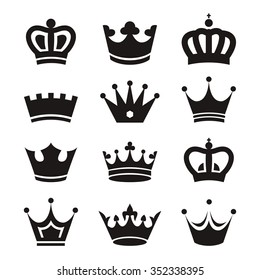 Crown icons isolated on white background. Vector.