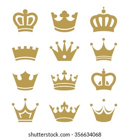 Crown icons isolated on white background