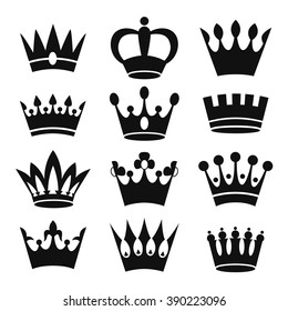 Crown icons isolated on white background