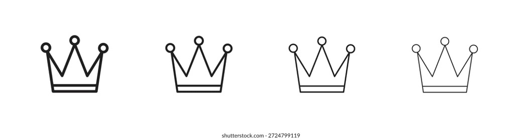 Iconos de la corona línea colección de Vector. Icono de Vector perfecto de píxeles