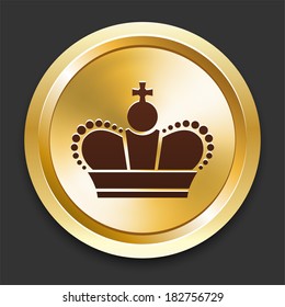 Crown Icons on Gold Button Collection