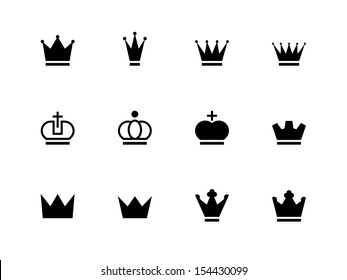 Crown icons on white background. Vector illustration.