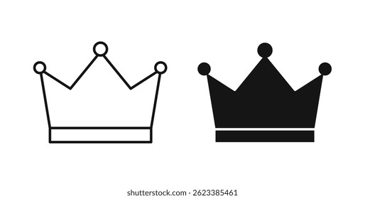 Iconos de la corona en el fondo blanco para el Web