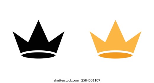 Crown icons pack in black and colored version