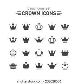 Crown icons set.