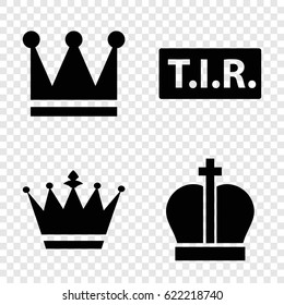 Crown icons set. set of 4 crown filled icons such as Crown