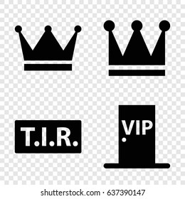 Crown icons set. set of 4 crown filled icons such as tir