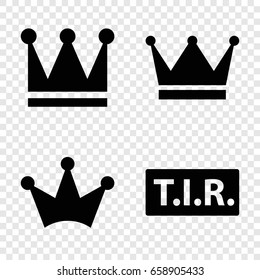 Crown icons set. set of 4 crown filled icons such as