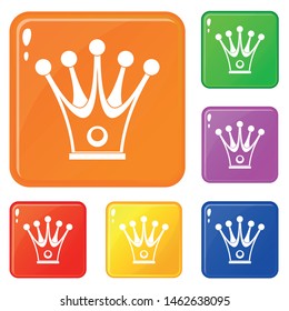 Crown icons set collection vector 6 color isolated on white background