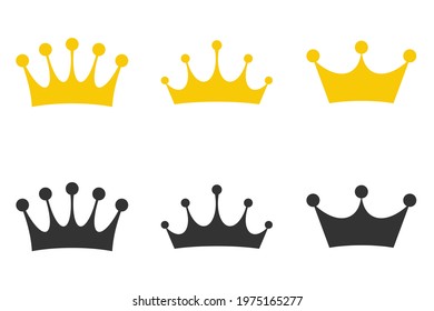 Crown Icons Set Gold Symbols Crown Stock Vector (Royalty Free ...