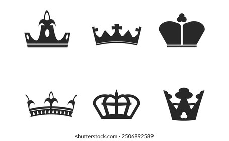 crown icons set illustration vector.editable