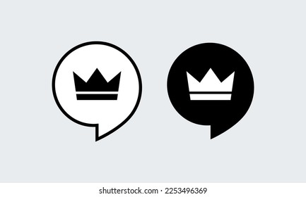 Crown icons set. King, queen, award, vip symbol. Vector illustration