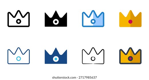 Os ícones Crown definem várias coleções de estilos. Traçado editável 
