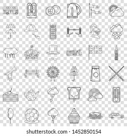 Crown icons set. Outline style of 36 crown vector icons for web for any design