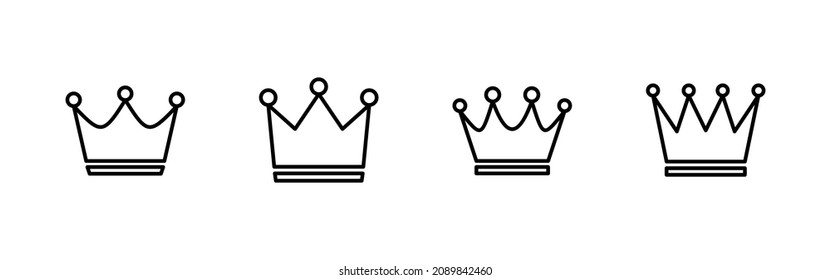 Crown icons set. crown sign and symbol