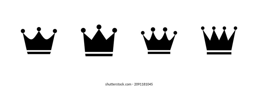 Crown icons set. crown sign and symbol
