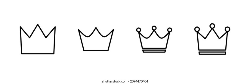 Crown icons set. crown sign and symbol
