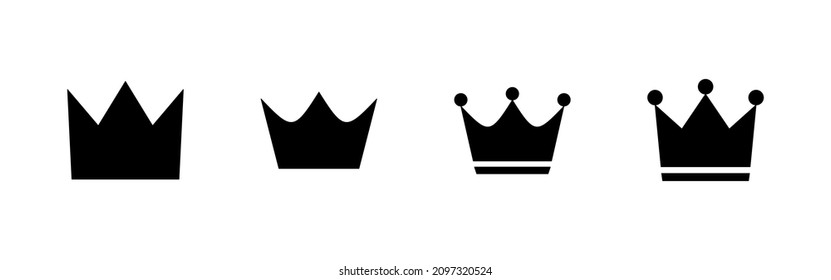 Crown icons set. crown sign and symbol