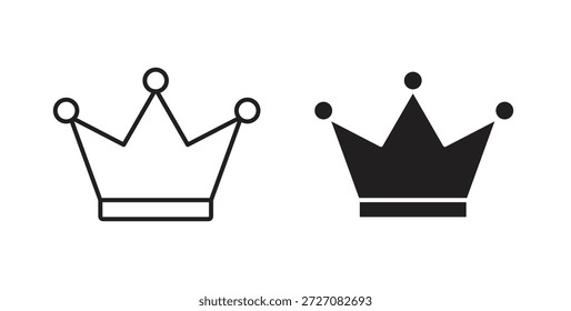 Conjunto de iconos de corona. Ilustración vectorial de línea simple