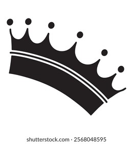 Crown icons set. Simple crown symbol collection. Royal crown black silhouettes - stock vector.
