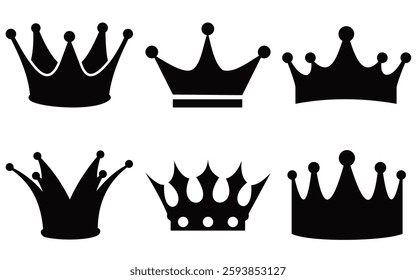 Crown icons set. Simple crown symbol collection.of vector illustration