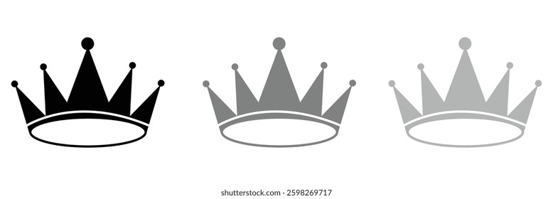 Crown icons set. Crown symbol collection. Vector illustration .