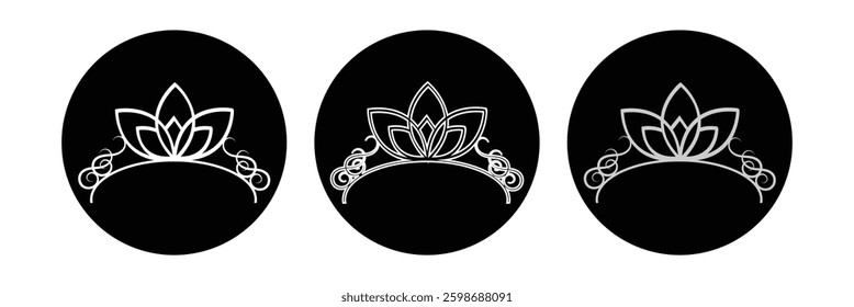 Crown icons set. Crown symbol collection. Vector illustration .