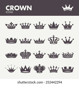 Crown. Icons set in vector svg