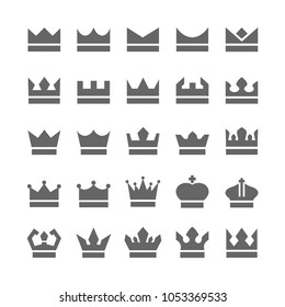 Crown icons set vector image