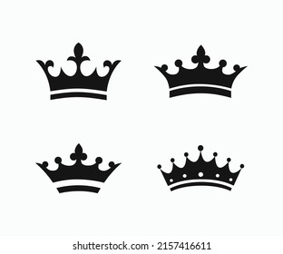 Crown Icons Set Vector. Royal Crown Icons Set Template. Crown vector Set.