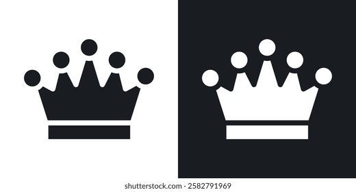 Crown icons set vectors black and colored style